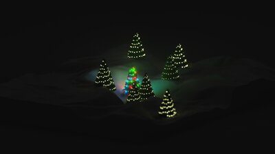 Christmas Trees in Snow